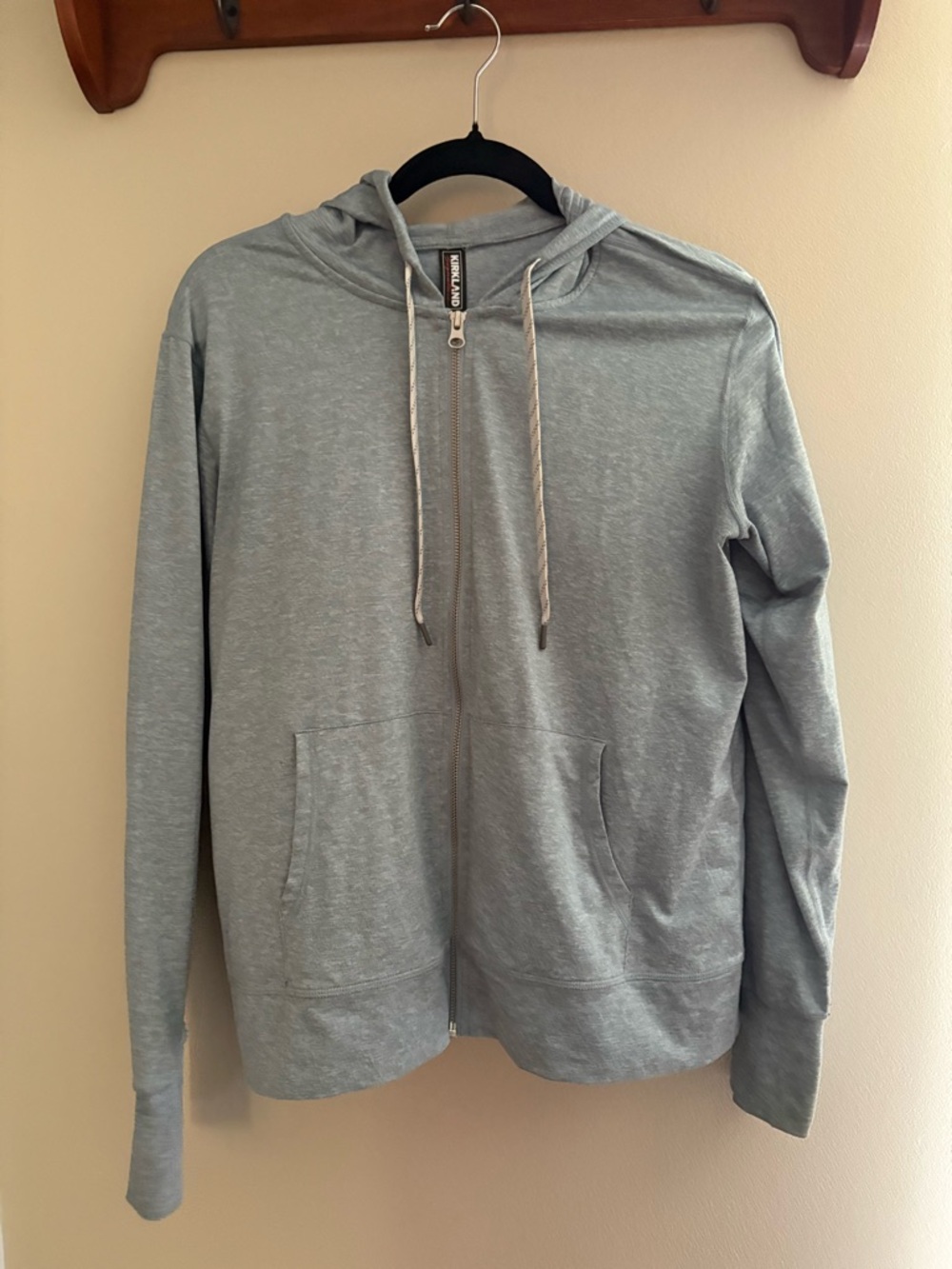 Light Blue Zip-Up Hoodie Sweater - women’s  Casual Pullover